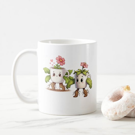 Pflanzen eltern perfektes Geschenk für Muttertag u Kaffeetasse (Mit Donut)