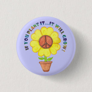 Pflanzen-Friedensknopf Button