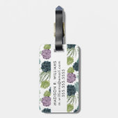 Pflanzen-Glück-Sammlungsucculent-Muster Gepäckanhänger (Rückseite vertikal)