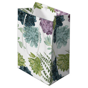 Pflanzen-Glück-Sammlungsucculent-Muster Mittlere Geschenktüte