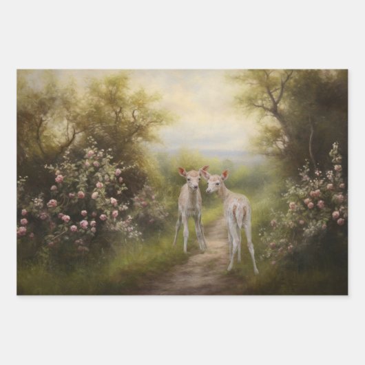 Pflanzen im Blumengarten Dekoupage Geschenkpapier Set (Vorderseite)