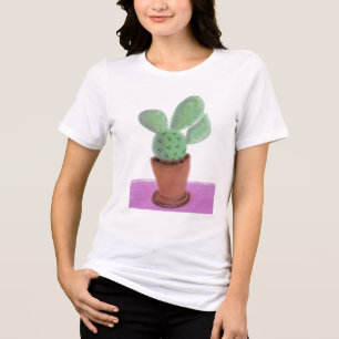 Pflanzen Kaktus Grün Lila Zimmerpflanzen  Tri-Blend Shirt