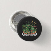 Pflanzen, keine Menschen | Lustiger introvertierte Button (Vorne & Hinten)