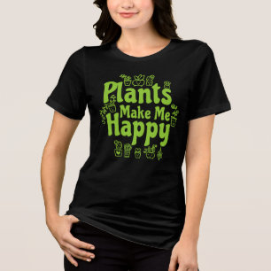 Pflanzen machen mich glücklich  Tri-Blend shirt