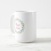 Pflanzen-Mama-Blumenkranz Bunt  Kaffeetasse (Vorderseite Links)