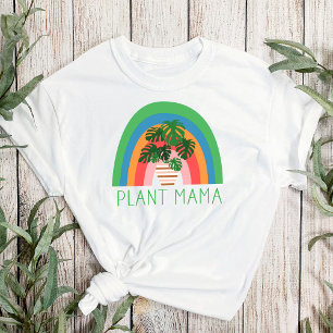 Pflanzen Mama Boho Regenbogen Garten Monstera Blät T-Shirt