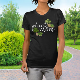 Pflanzen-Mama Grüne Zimmerpflanzen Weiße Botanik T-Shirt