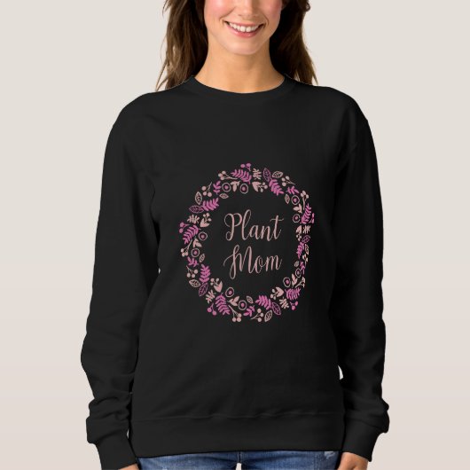 Pflanzen-Mama Pinker Blumenkranz Sweatshirt (Vorderseite)