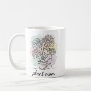 Pflanzen-Mama Watercolor-Splash-Ästhetik-Tasse  Kaffeetasse