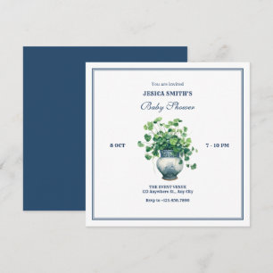 Pflanzen mit antiker Vase Baby Shower Einladung