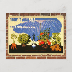 Pflanzen Sie Ihren eigenen Garten - Poster (vintag Postkarte