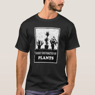 Pflanzen-Silhouette-Gartenarbeit Leicht Ablenkbar T-Shirt