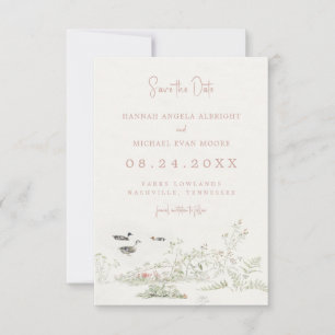 Pflanzen und Enten retten das Datum Save The Date