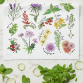 Pflanzen-und Kraut-Alphabet Geschirrtuch (Gefaltet)