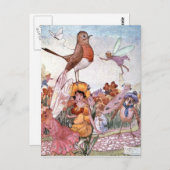 Pflanzen und Vögel im Garten, Postkarte (Vorne/Hinten)