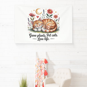 Pflanzen züchten, die Haustierkatzen lieben Leben Banner