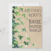 Pflanzende Roots Housewarming Grüne Willkommen Par Einladung (Rückseite)