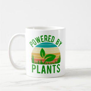 Pflanzenkraft Funny Grün Vegan Vintage Sonnenunter Kaffeetasse