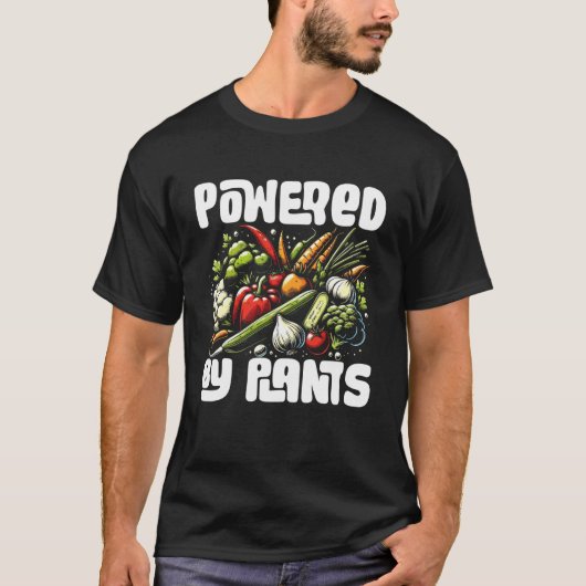 Pflanzenkraft für lustige vegane Gemüsewitze T-Shirt (Vorderseite)