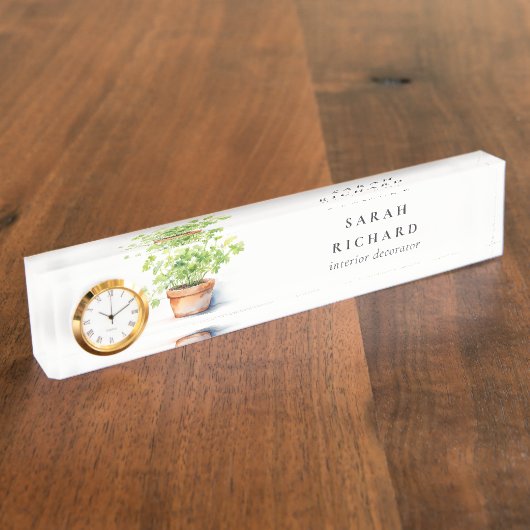 Pflanzenkraut Parsley Coriander Wasserfarbe Botani Namensplakette (Seite)