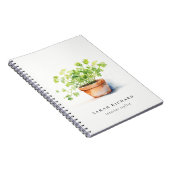 Pflanzenkraut Parsley Coriander Wasserfarbe Botani Notizblock (Rechte Seite)