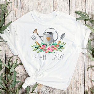 Pflanzenlady Boho Aquarell Gärtner Humor Chic T-Shirt