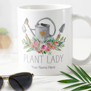 Pflanzenlady Boho Aquarell Gärtner Humor Kaffeetasse