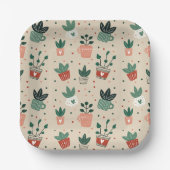Pflanzenliebhaber-Papierteller – Botanischer Party Pappteller (Vorderseite)