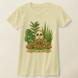 Pflanzenliebhaber-Skelett Pflanzen Nicht Mensche T-Shirt
