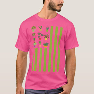 Pflanzenliebhaber US-Flagge 4. Juli Gärtner Garten T-Shirt