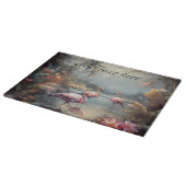 Pflanzenmalerei Flamingos anpassbar Schneidebrett (Ecke)