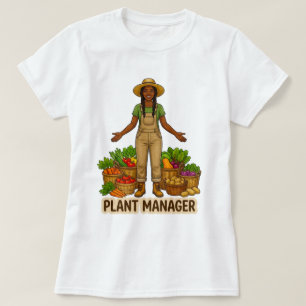 Pflanzenmanagerin Schwarze Frau T-Shirt