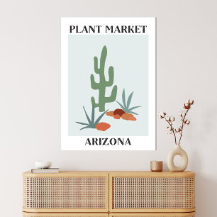 Pflanzenmarkt Arizona Grüne Wüsten-Säulenkaktus Leinwanddruck