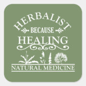 Pflanzenmedizin Quadratischer Aufkleber (Vorderseite)