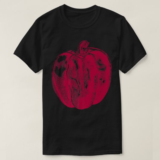 Pflanzenretro Vintag für vegetarisches Rotes Pfeff T-Shirt (Design vorne)