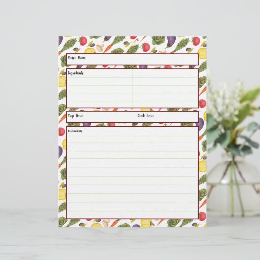 Pflanzenrezeptblatt (Stehend Vorderseite)