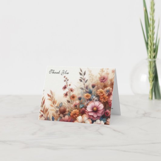 Pflanzenställe und bemalte Himmel ernten Dankeskarte (Vorderseite)