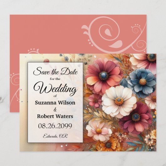 Pflanzenställe und bemalte Himmel ernten Einladung (Vorne/Hinten)