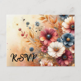 Pflanzenställe und bemalte Himmel ernten Einladungspostkarte