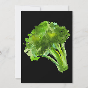 Pflanzliche Broccoli Retro Vintage Wasserfarbe Gra Einladung