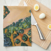 Pflanzliche Felder von August Macchia, Vintage Kun Geschirrtuch (Viertel Falte)