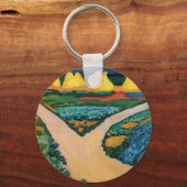 Pflanzliche Felder von August Macchia, Vintage Kun Schlüsselanhänger (Rückseite)