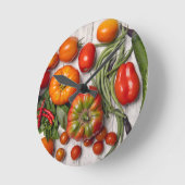 Pflanzliche und pflanzliche Ernte Runde Wanduhr (Winkel)