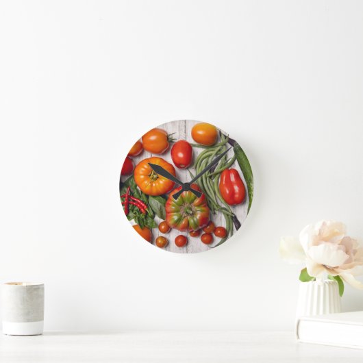 Pflanzliche und pflanzliche Ernte Runde Wanduhr (Zuhause)