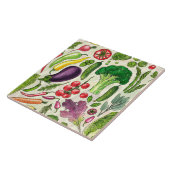 Pflanzliche und pflanzliche Gartenernte auf weißem Fliese (Seite)