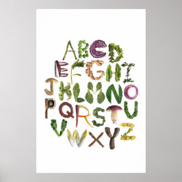 Pflanzliches Alphabet Kinderposter Poster
