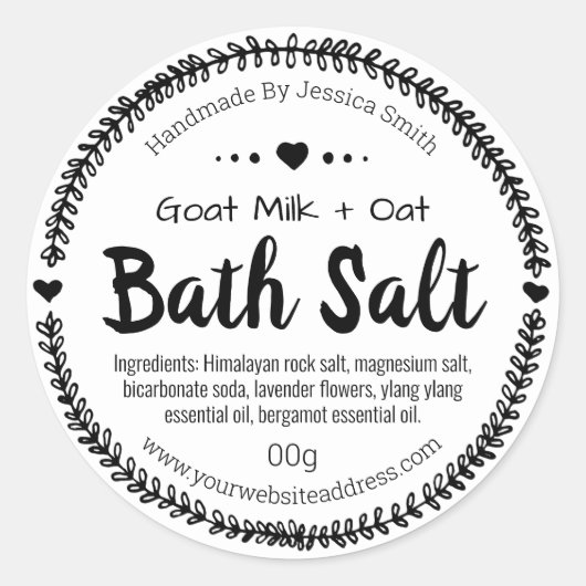 Pflanzliches botanisches Bad Runder Aufkleber (Vorderseite)