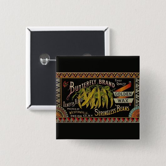 Pflanzliches Land mit String Bean Button (Vorne & Hinten)