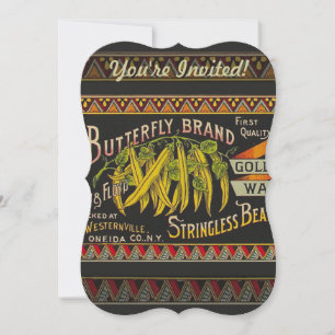 Pflanzliches Land mit String Bean Einladung