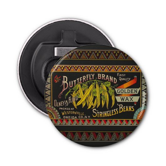 Pflanzliches Land mit String Bean Flaschenöffner (Vorderseite)